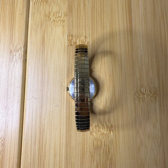 Timex Ladies' Indiglo Gold Tone + Crystals Watch w/ Stretch Band, 27mm - Picture 4 of 5